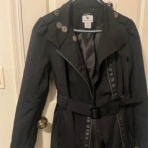 omen's Black Belted Jacket